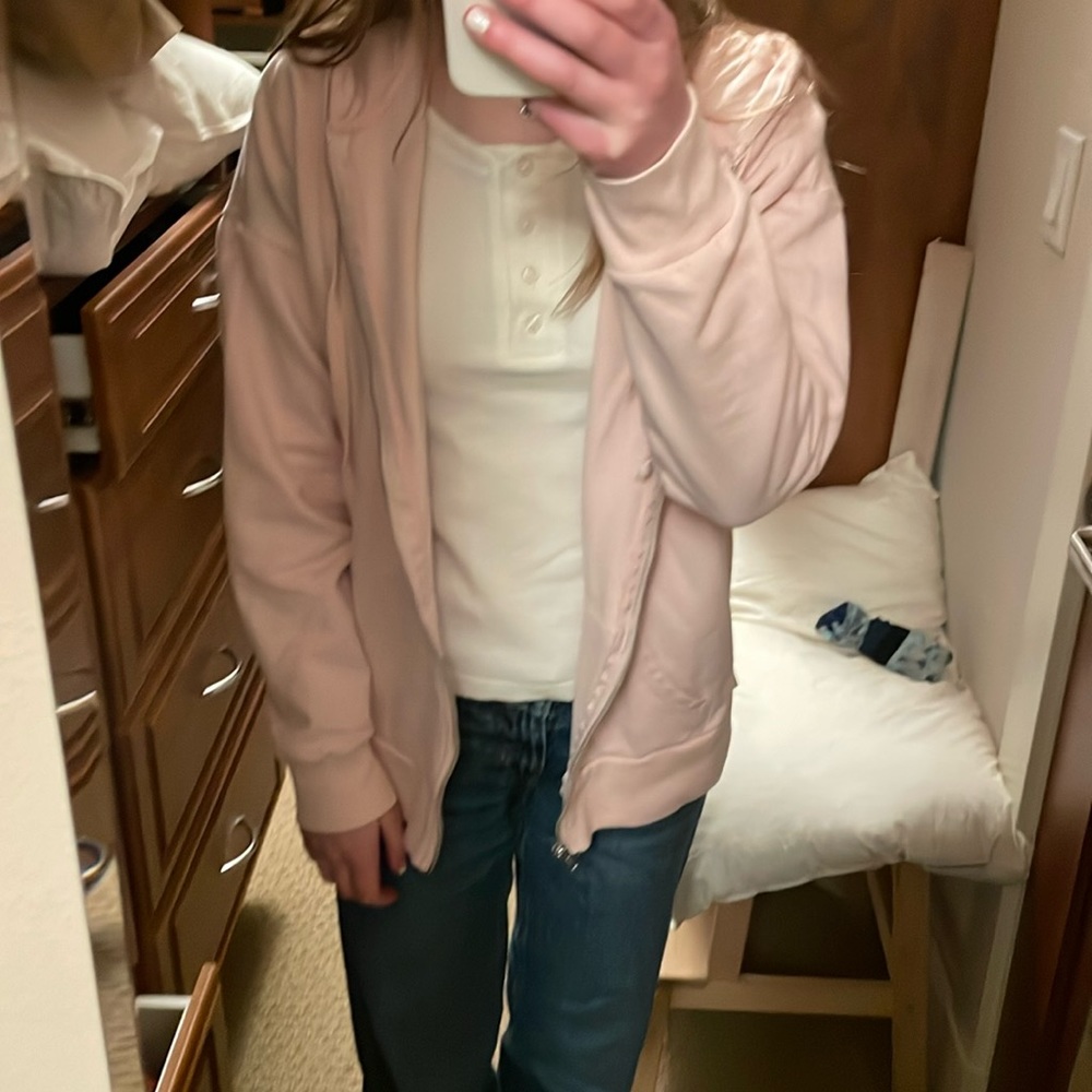 Pink zip up! Identical to the brandy one, very cute and a closet basic.